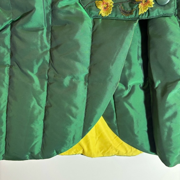 SISSY ME Sz L Puffer Coat Jacket Emerald Green Embroidered Snap Buttons NEW - Picture 10 of 14